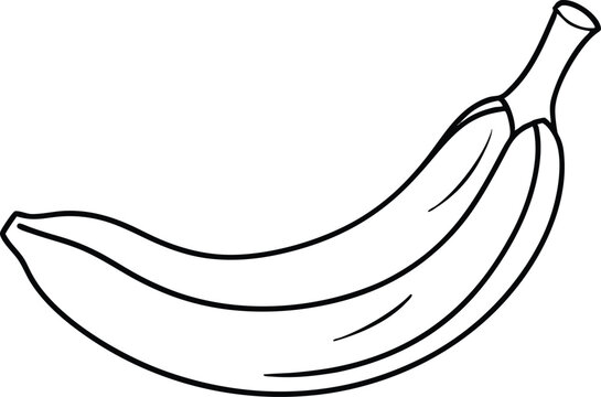 recommend clip art: Banana fruit outline coloring book page, Banana line art vector