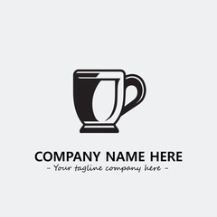 Cup illustration black and white for logo company vector image
