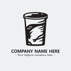 Cup illustration black and white for logo company vector image
