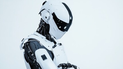 An engineer programming a robotic exoskeleton for medical rehabilitation, sleek interface and biomechanical sensors, futuristic clinical environment