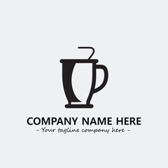 Cup illustration black and white for logo company vector image
