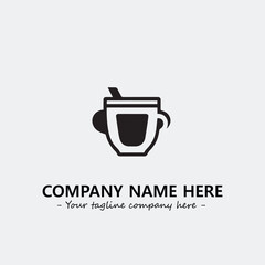 Cup illustration black and white for logo company vector image
