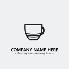 Cup illustration black and white for logo company vector image
