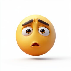 Fototapeta premium A yellow face with a frowning mouth and eyes