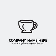 Cup illustration black and white for logo company vector image
