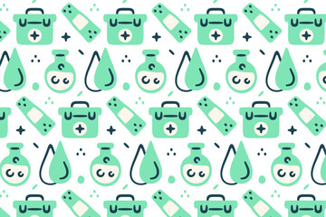Hand Drawn Medical and Healthcare Pattern Design