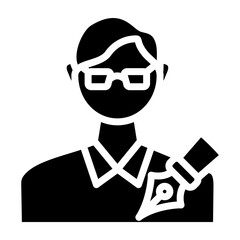Author Profile Vector Glyph Icon Design