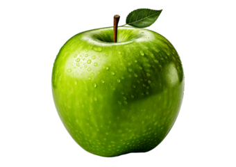 Green Apple with Measuring Tape - Healthy Diet, Weight Loss, Nutrition Concept isolated on transparent or white background