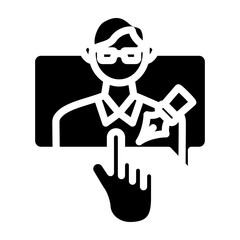 Author Consultation Vector Glyph Icon Design