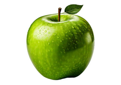 Green Apple with Measuring Tape - Healthy Diet, Weight Loss, Nutrition Concept isolated on transparent or white background