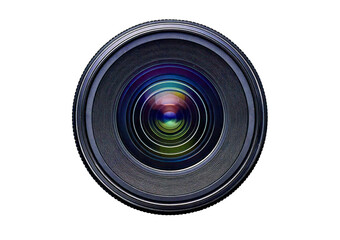 Professional camera lens isolated on transparent or white background