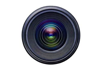 Professional camera lens isolated on transparent or white background