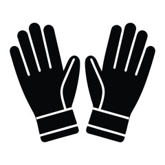 Obraz premium Black leather gloves isolated on white background with silhouette of hands and fingers symbolizing protection and care