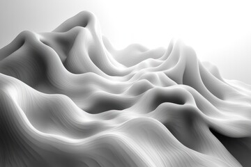 Obraz premium White flowing fabric waves abstract background, soft light