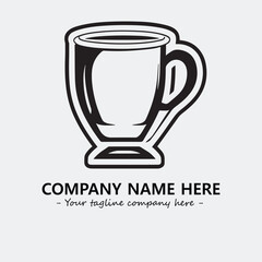 Cup illustration black and white for logo company vector image
