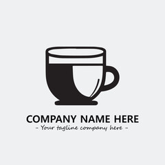 Cup illustration black and white for logo company vector image
