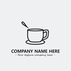 Cup illustration black and white for logo company vector image
