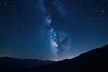 Fototapeta premium Starry night sky with glittering stars against a dark canvas, night sky, universe