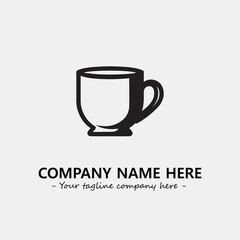 Cup illustration black and white for logo company vector image

