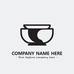 Cup illustration black and white for logo company vector image
