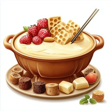 fondue with berris and cheeses