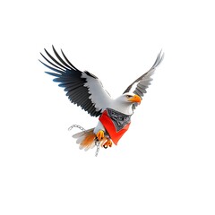 Obraz premium 3D logo eagle diving in hip-hop style