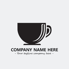 Cup illustration black and white for logo company vector image

