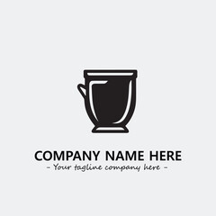 Cup illustration black and white for logo company vector image
