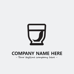Cup illustration black and white for logo company vector image
