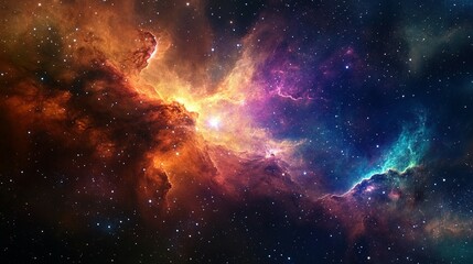 The Colorful Nebula Is Brilliant With Stars Throughout Space