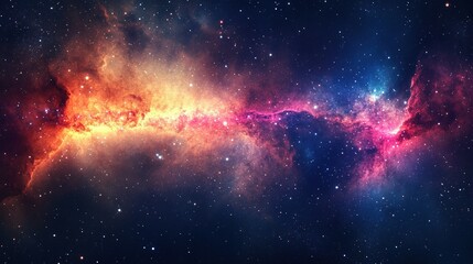 A stunning colorful galaxy showing stars and nebula in space