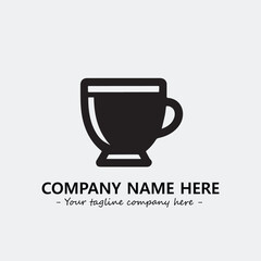 Cup illustration black and white for logo company vector image

