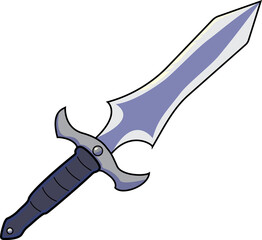 A cartoon fantasy dagger illustration