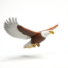 Obraz premium 3D logo bald eagle diving in hip-hop style