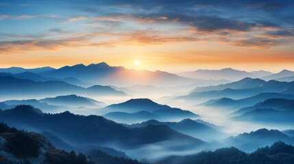 Fototapeta premium Mountains landscape. landscape in sunset. Sky landscape