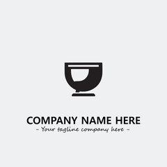 Cup illustration black and white for logo company vector image
