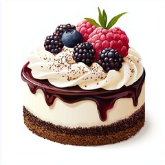 cake with berries
