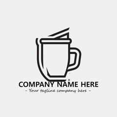 Cup illustration black and white for logo company vector image
