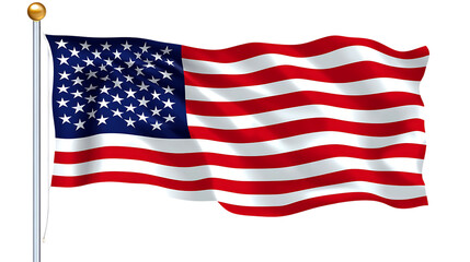 USA Flag Waving Proudly Transparent Background