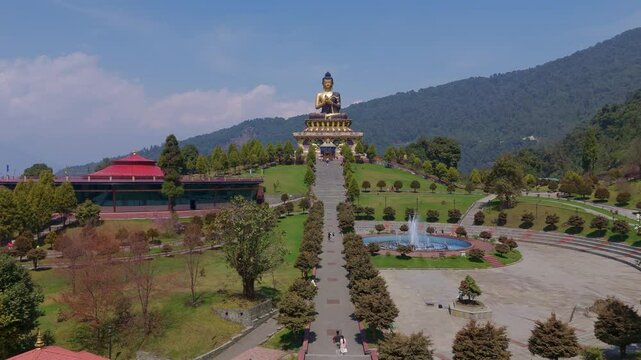 Rabong or Ravangla is a small town with an elevation of 8000 feet located, near Namchi City in the Namchi district of the Indian state of Sikkim. Namchi, Pelling and Gangtok. 4k Drone view.	
