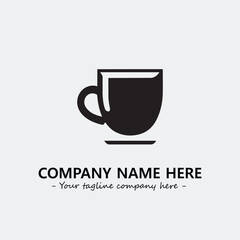 Cup illustration black and white for logo company vector image

