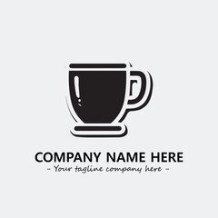 Cup illustration black and white for logo company vector image
