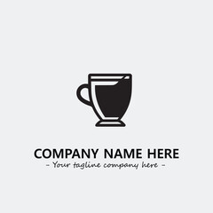 Cup illustration black and white for logo company vector image
