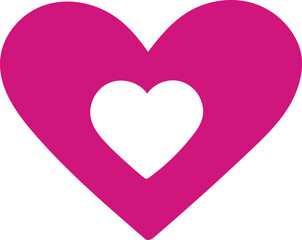 A solid, bright magenta/hot pink heart shape on a plain white background. EPS-10.