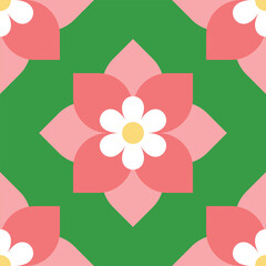 Retro Floral Vector Seamless Pattern Digital Paper - Vintage Inspired Floral Design for Scrapbooking, Fabric, and Graphic Design Projects