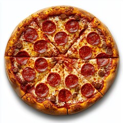 pizza on white background