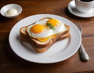 Perfect Breakfast with Toast and Eggs