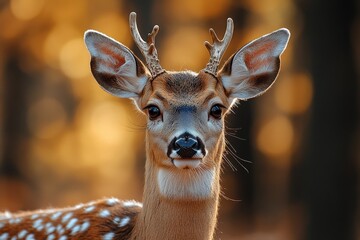 Serene Deer Gracefully Emerges From the Verdant Forest, Showcasing Its Delicate Features and Speckled Coat on a Tranquil Morning