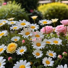 Summer Daisies and Roses