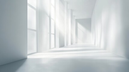 Minimalist White Modern Interior with Windows